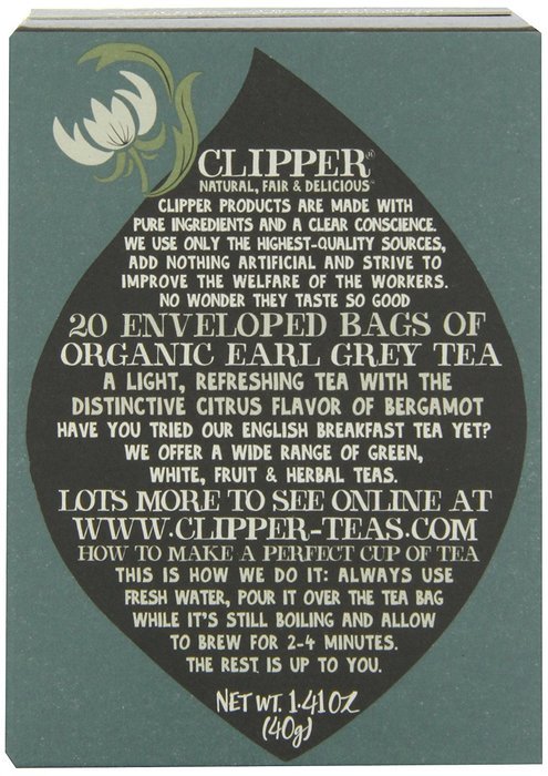 Clipper Fair Trade Organic Earl Grey Tea, 20-Count (Pack of 6) N25