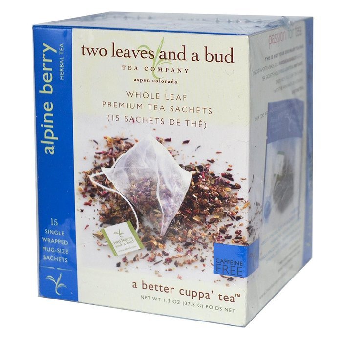 Two Leaves and a Bud Alpine Berry Herbal Tea, Tea Bags, 15-Count Box N2