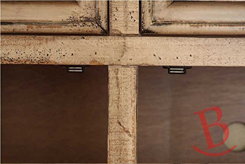 Rustic 83" Nathaniel Old Linen TV Stand Western Style Real High Quality Wood N2