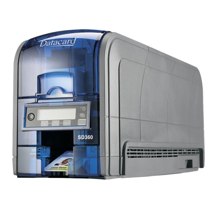 Datacard SD360 Dual Sided ID Card Printer, Duplex, JIS Magnetic Stripe, 100-Card Input Hopper