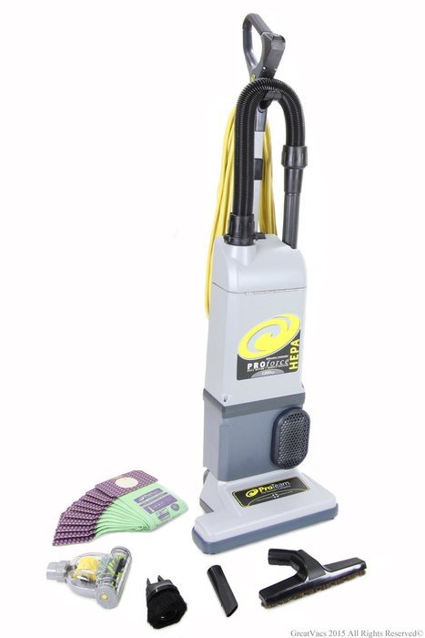 Proteam Proforce 1200xp Upright Vacuum Cleaner Loaded w. 12 bags, tools, GV mini head & warranty Pet HEPA N2