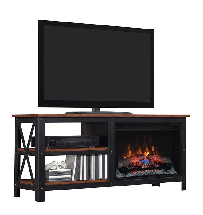 ClassicFlame 26MM8552-C296 Grainger TV Stand for TVs up to 60", Old World Brown (Electric Fireplace Insert sold... N2