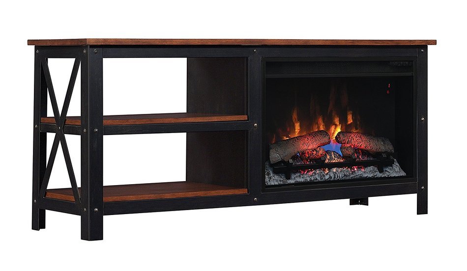 ClassicFlame 26MM8552-C296 Grainger TV Stand for TVs up to 60", Old World Brown (Electric Fireplace Insert sold... N3