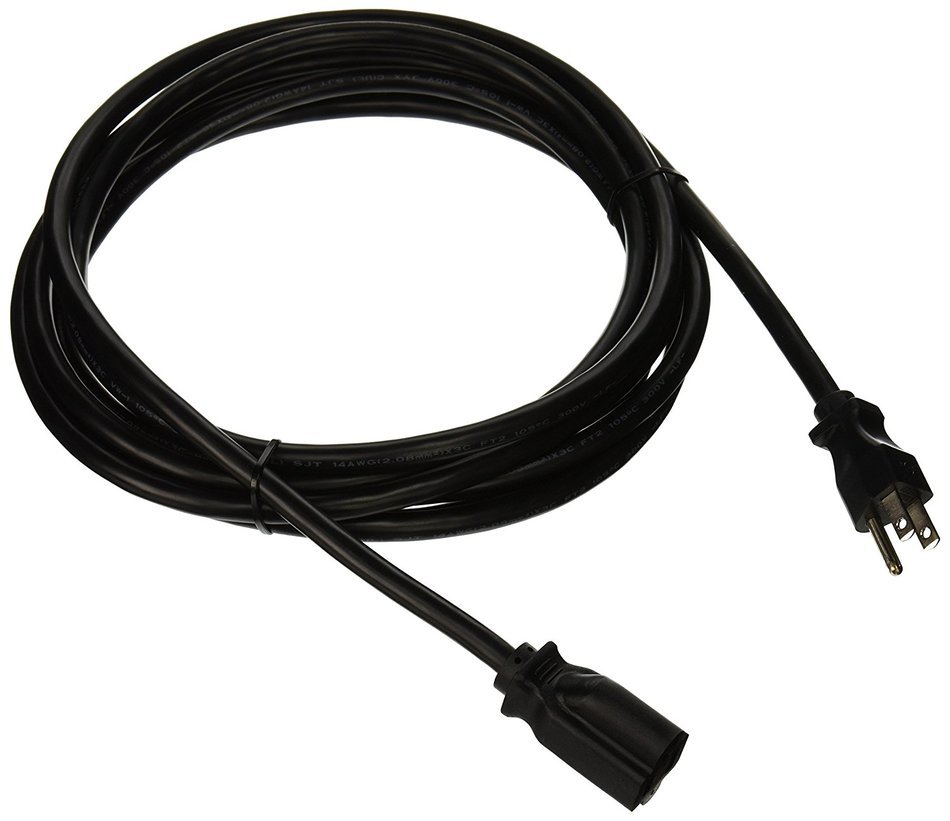 EDragon Power Extension Cord, Black, SJT, 14 AWG, 3 Conductor, 15 Amp ...