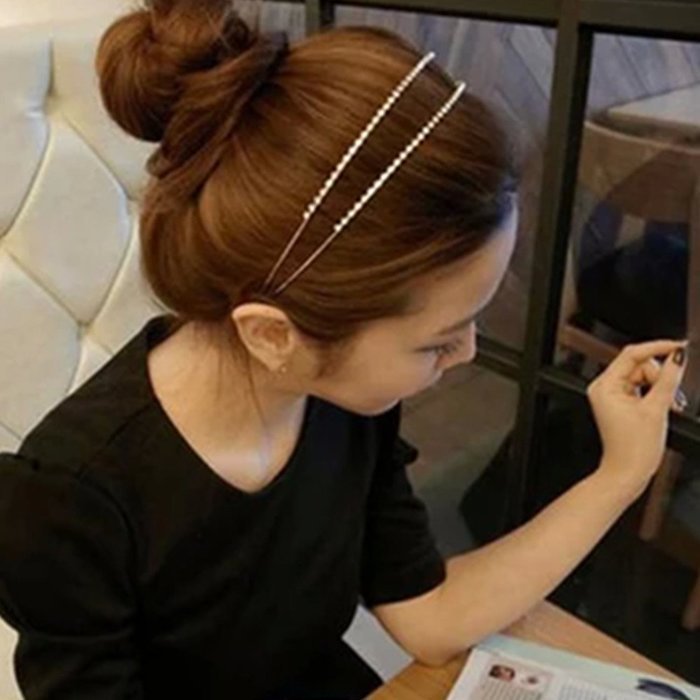 Spritech(TM) Women's Sliver Bling Pure White Pearl Design with Rhinestone Hairband Headband Diamante Hairhoop... N12