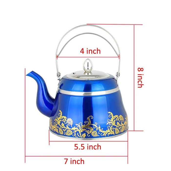 Stainless Steel Artistic Tea Coffee kettle, Capsulated Bottom, Removal Insert Infuser, Fold Down Handle, Colorful... N11