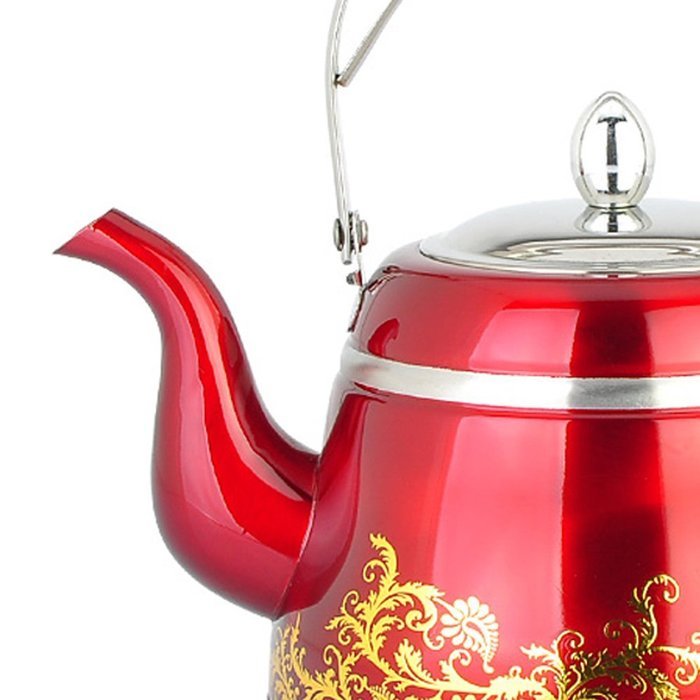 Stainless Steel Artistic Tea Coffee kettle, Capsulated Bottom, Removal Insert Infuser, Fold Down Handle, Colorful... N12