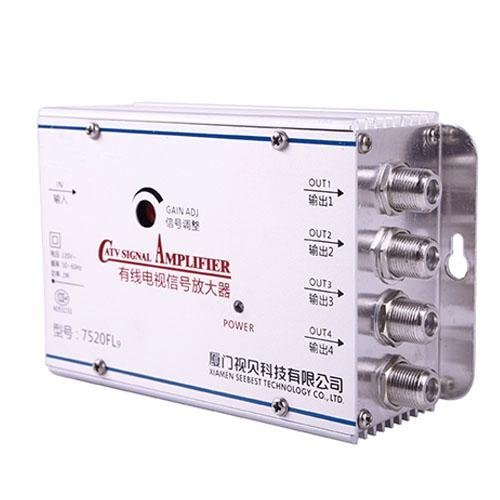 New 4 Way CATV TV VCR Antenna Signal Amplifier Booster Splitter