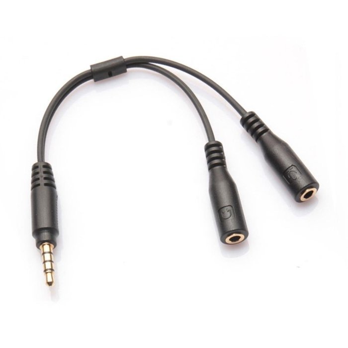 GBSELL 3.5mm Stereo Audio Male to 2 Female Headset Mic Y Splitter Cable Adapter