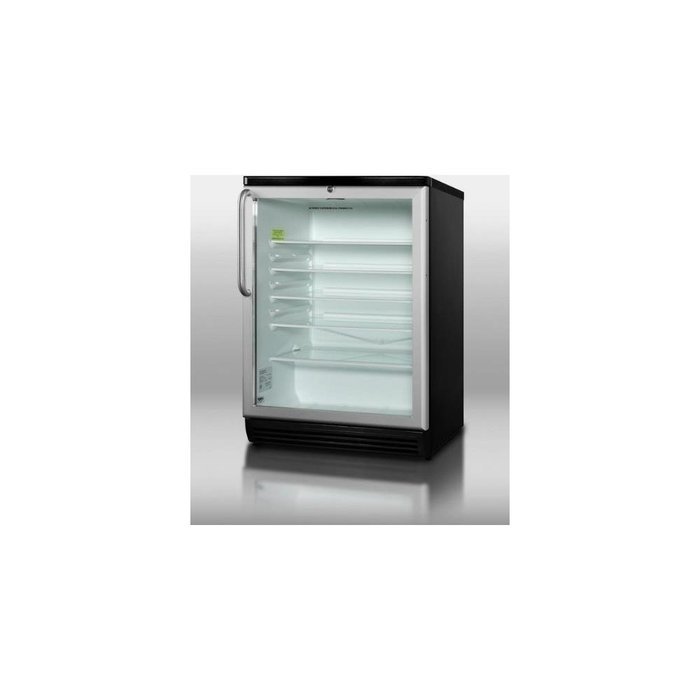 Summit SCR600BLTB 24" Commercially Approved Compact Refrigerator with 5.5 cu. ft. Capacity Factory Installed Lock...