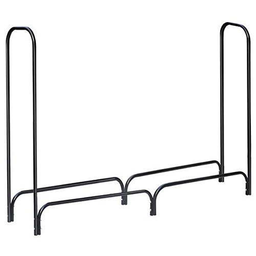 World Pride Heavy Duty Steel Firewood Log Rack Wood Storage Holder Black (8-Feet Outdoor Log Rack) N5