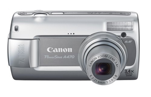 Canon PowerShot A470 7.1 MP Digital Camera with 3.4x Optical Zoom (Red)