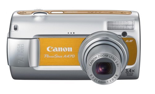 Canon PowerShot A470 7.1 MP Digital Camera with 3.4x Optical Zoom (Red) N2