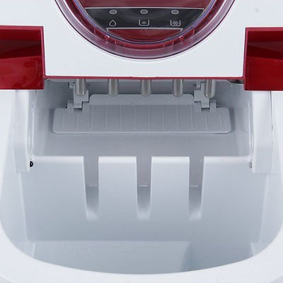 Portable Countertop Ice Cube Maker Compact Tabletop Touch Control 26 lb/day, Red