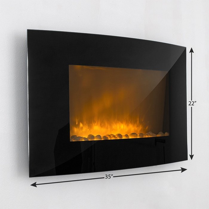 ARKSEN&copy; 1500 WATT Electric Fire Place Wall Mounted Heater W/ Remote Control Fire Effect N2
