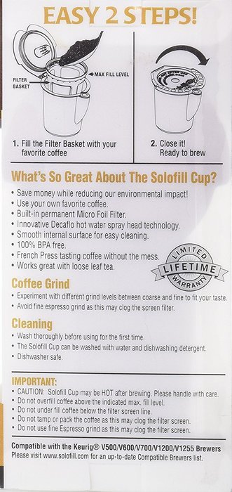Solofill V1 GOLD CUP 24K Plated Refillable Filter Cup for Coffee Pod N4
