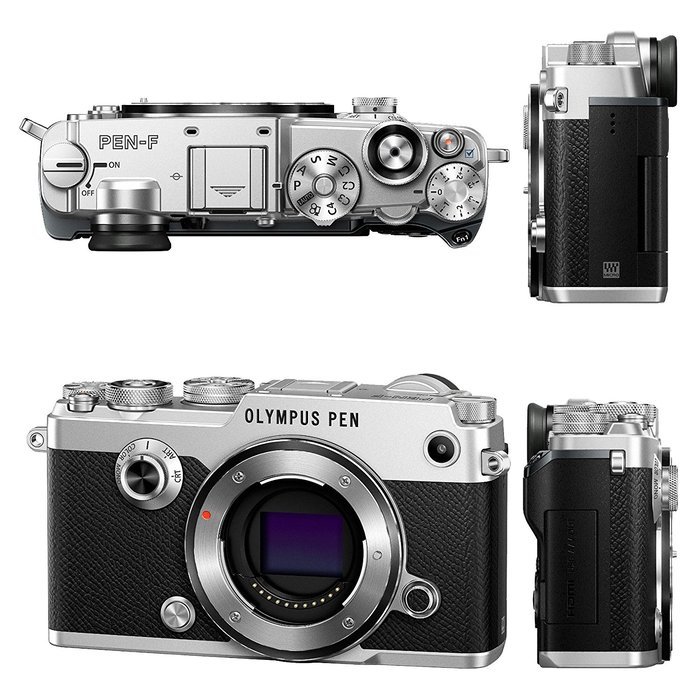 Olympus PEN-F Mirrorless Digital Camera (Black Body) w/ 32GB SD Card & Monopod Bundle