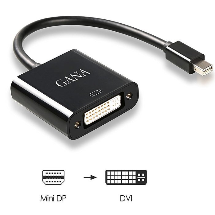 GANA Mini DisplayPort (DP) Male To Female Adapter Cable (Mini DP to HDMI 10ft Black) N2