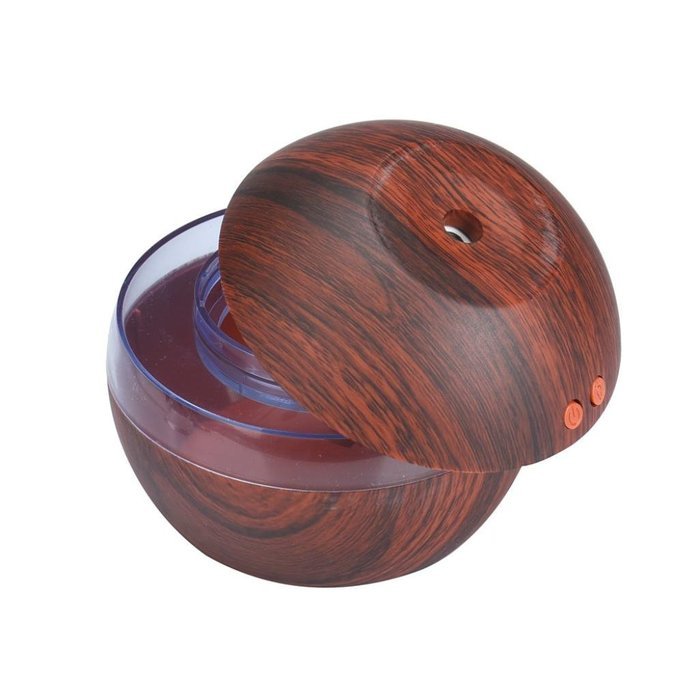 DZT1968 Air Aroma Essential Oil Diffuser LED Ultrasonic Aroma Aromatherapy Humidifier (Brown) N5