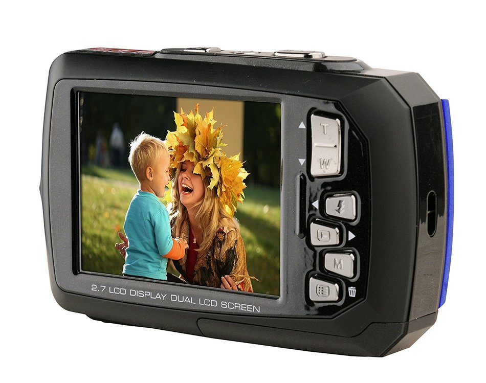 Ivation 20MP Underwater Shockproof Digital Camera & Video Camera w/Dual Full-Color LCD Displays &ndash; Fully Waterproof... N2