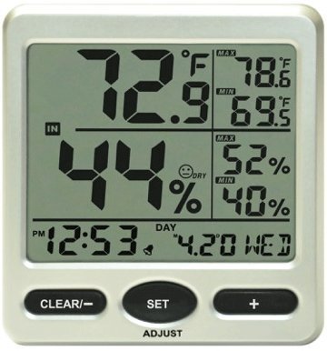 Ambient Weather WS-26 Jumbo Indoor Temperature and Humidity Monitor with Calibration Feature