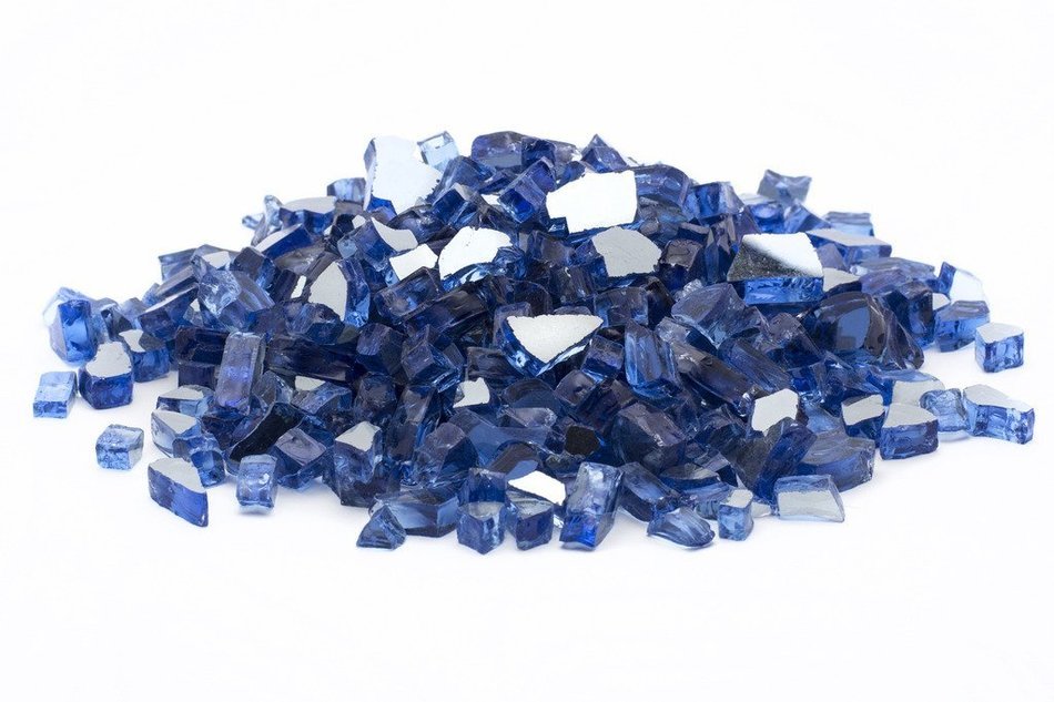 Dragon Glass 1/4" Reflective Tempered Firepit Fire Glass, 25 lb, Crystal N11