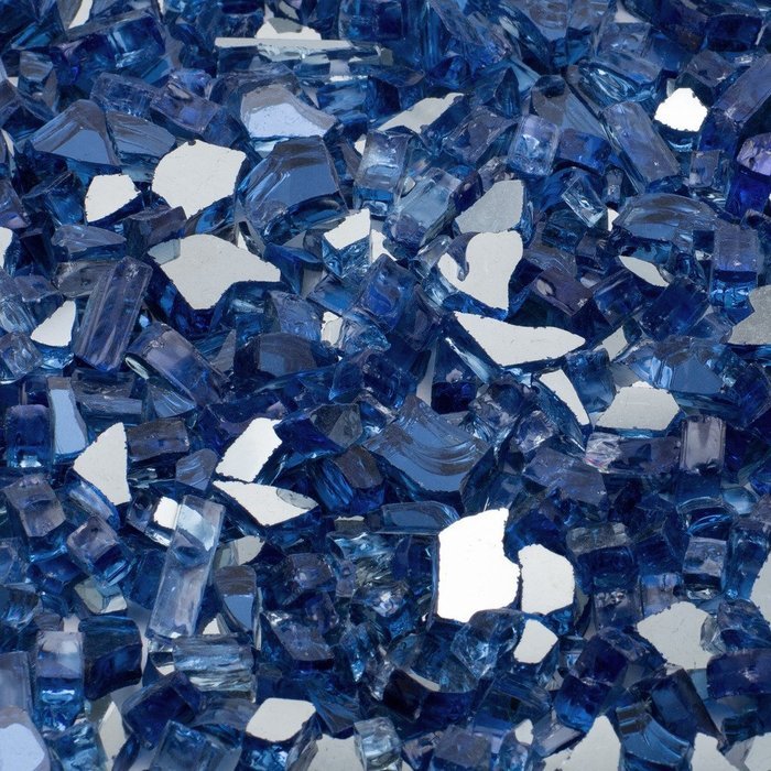 Dragon Glass 1/4" Reflective Tempered Firepit Fire Glass, 25 lb, Crystal N12