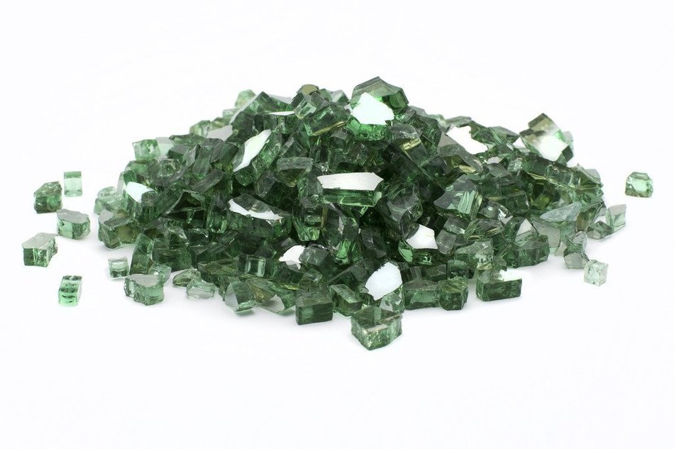 Dragon Glass 1/4" Reflective Tempered Firepit Fire Glass, 25 lb, Crystal N14