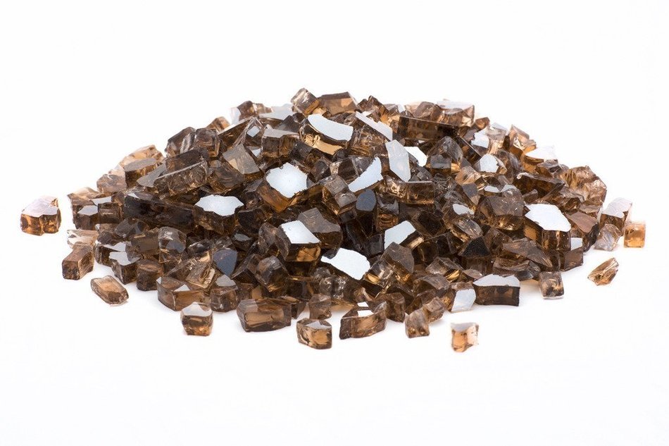 Dragon Glass 1/4" Reflective Tempered Firepit Fire Glass, 25 lb, Crystal N15