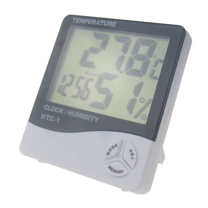 Thermometer and Hygrometer with Digital LCD Display and Alarm Clock,Temperature Meter N2