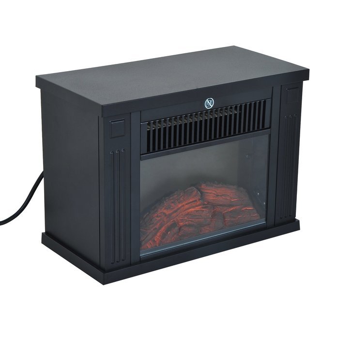 HomCom 14" 1000W Free Standing Electric Fireplace - Black N3