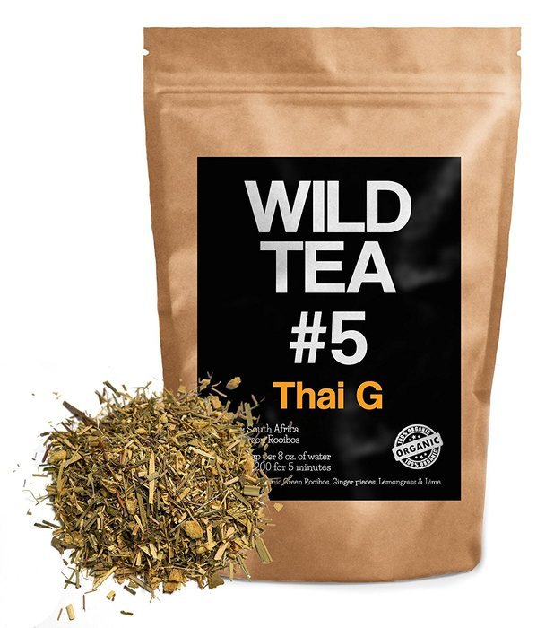 Organic Rooibos Tea with Ginger, Lemongrass and Lime, Wild Tea #5 Loose Leaf Tea, Thai G (4 ounce) N2