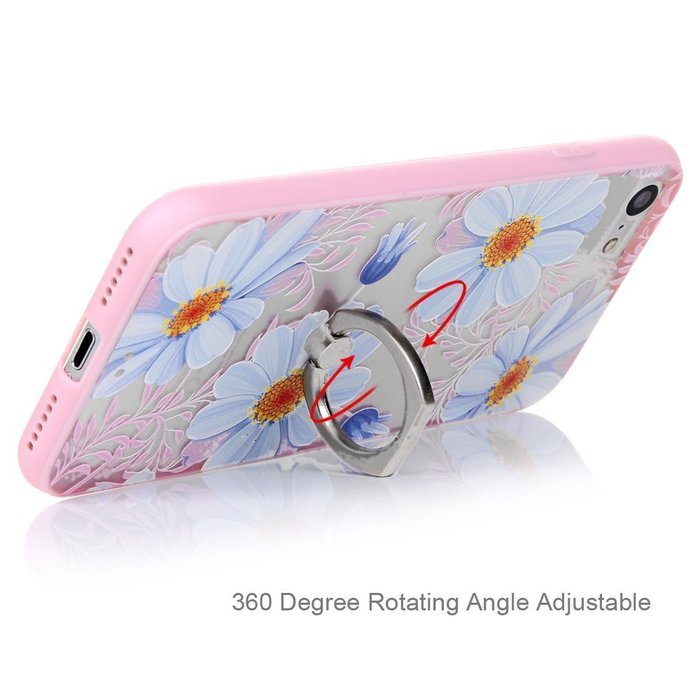 Badalink iPhone 7 Case (4.7") 360 Degree Rotating Ring Holder Kickstand Shockproof Soft TPU Rubber Bumper Frame... N5