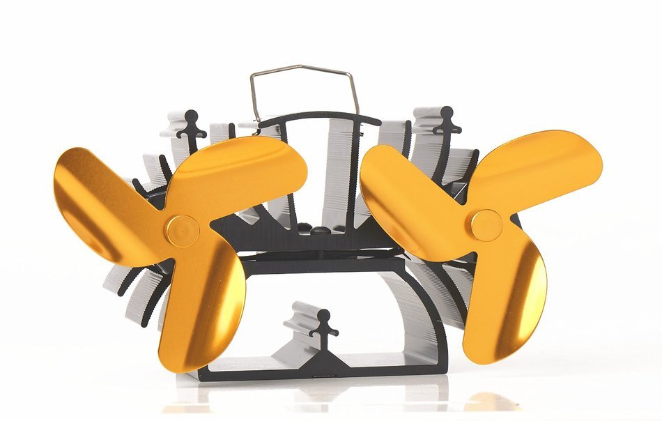 6 Blades&nbsp;Heat Powered Stove Fan increases 90% more warm air than 3-bladed,Specially Designed for Small Space Log... N4