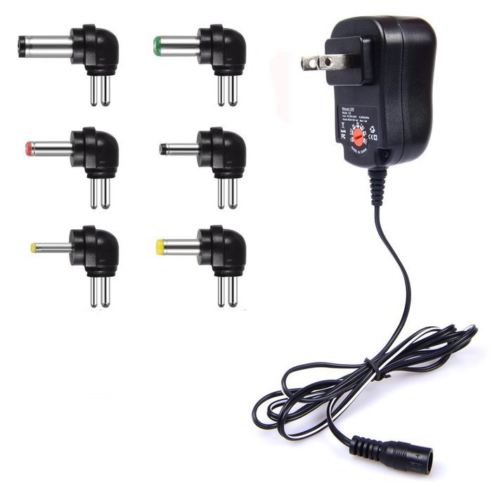 IAITE Universal AC/DC Adapter 12W Switching Power Supply with Six Adaptor Plugs for 3V to 12V Electronics