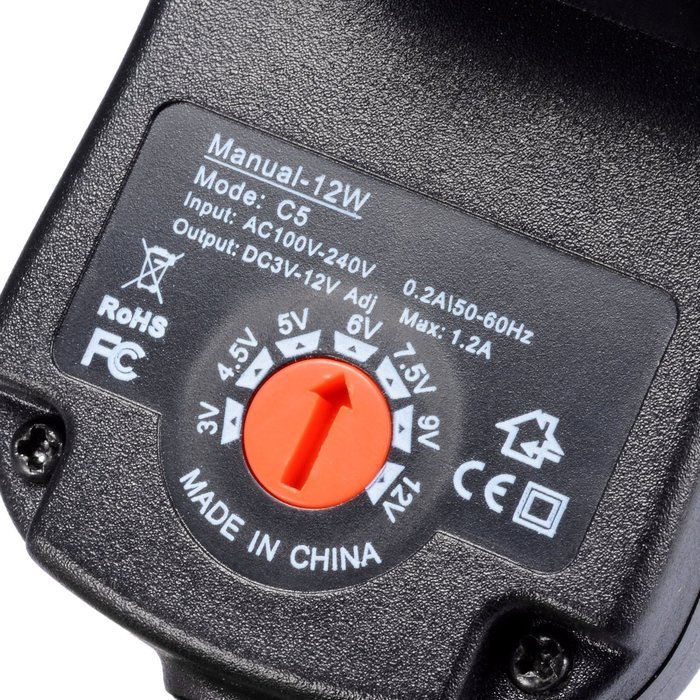 IAITE Universal AC/DC Adapter 12W Switching Power Supply with Six Adaptor Plugs for 3V to 12V Electronics N2