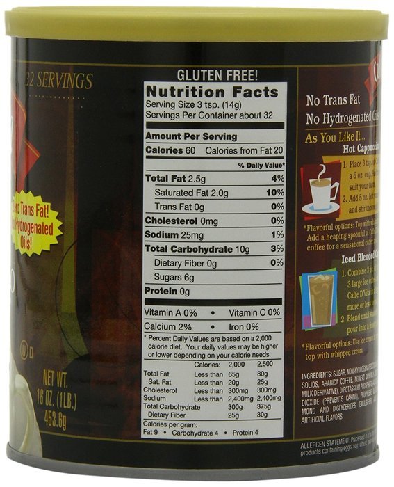 Caffe D'Vita Amaretto Instant Cappuccino, 16-Ounce Canisters (Pack of 6) N29