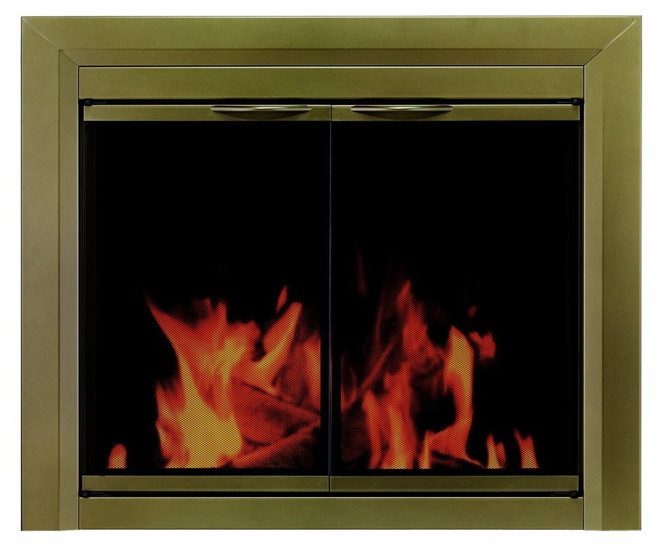 Pleasant Hearth CA-3200 Cahill Fireplace Glass Door, Antique Brass, Small N2