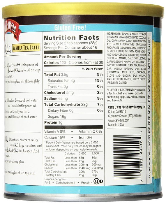 Caffe D'Vita Amaretto Instant Cappuccino, 16-Ounce Canisters (Pack of 6) N32