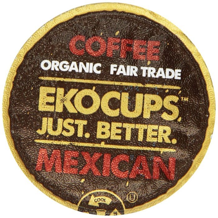 EKOCUPS Organic Artisan Mexican Coffee, Medium Roast, in Recyclable Single Serve Cups for Keurig K-cup Brewers... N9
