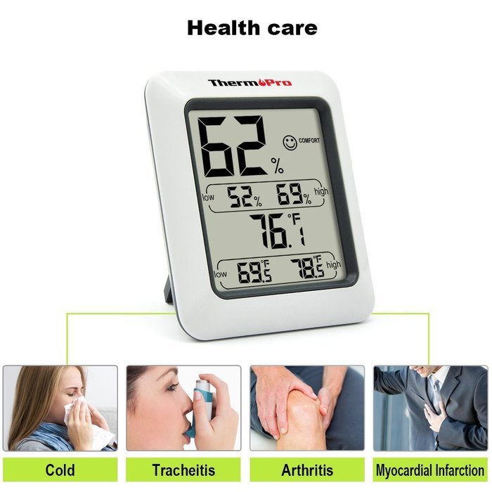 ThermoPro TP50 Hygrometer Thermometer Indoor Humidity Monitor with Temperature Gauge Humidity Meter N9