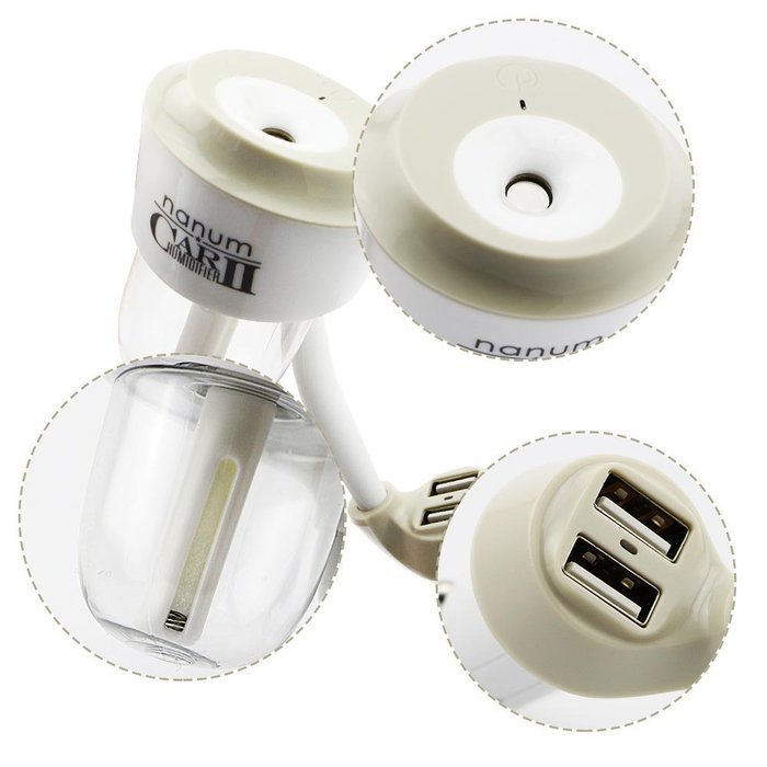 Thunder Car Air Humidifier with Dual USB Charger Port, Aromatherapy Essential Oil Aroma Diffuser, Air Purify with... N14
