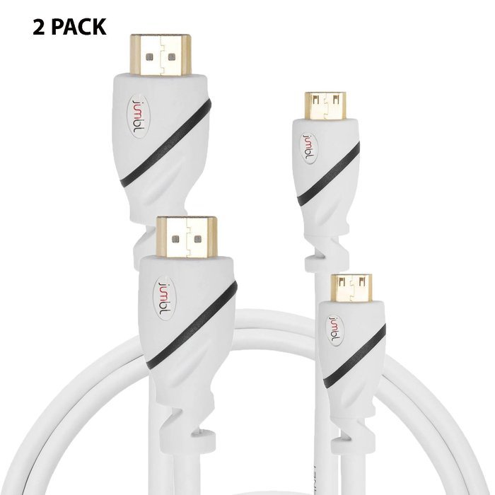 2 PACK High-Speed HDMI to HDMI type A-A (15 Feet) Cable Supports 3D & 4K Resolution, Ethernet, 1080P and Audio... N6