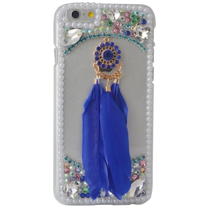 HTC Desire 626 Case,Yaheeda 3D Pearls Sparkle Plume Feather Chain Fashion Bling PC Hard Case for HTC Desire 626 N24