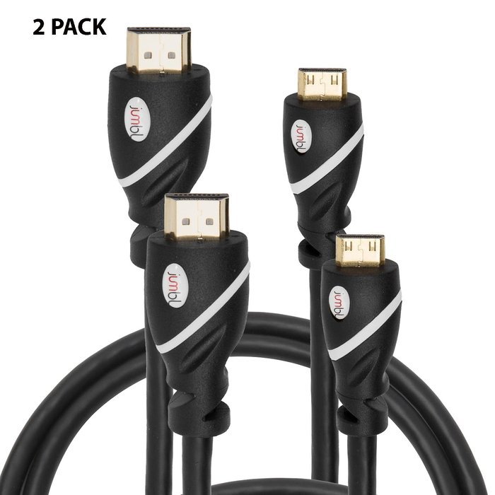 2 PACK High-Speed HDMI to HDMI type A-A (15 Feet) Cable Supports 3D & 4K Resolution, Ethernet, 1080P and Audio... N7