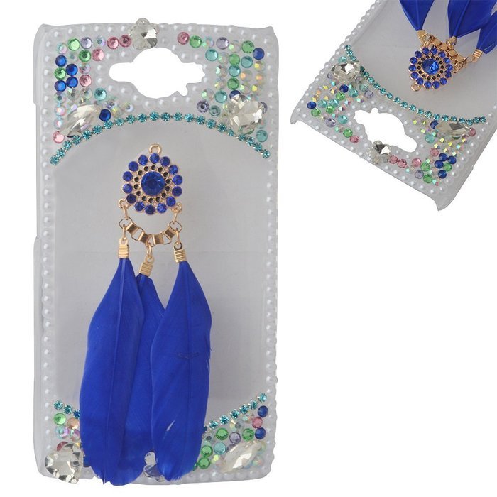 HTC Desire 626 Case,Yaheeda 3D Pearls Sparkle Plume Feather Chain Fashion Bling PC Hard Case for HTC Desire 626 N29