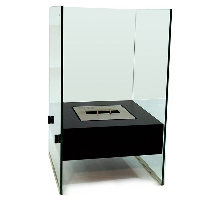 Chic Fireplaces Bismarck Luxury Ventless Black Free Standing Modern Bio-ethanol Fireplace Stainless Steel Burner... N6