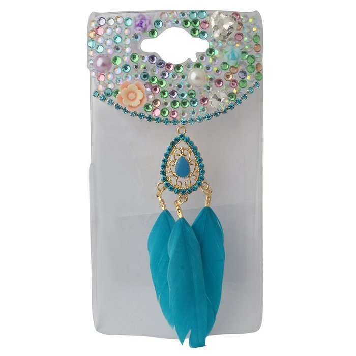 HTC Desire 626 Case,Yaheeda 3D Pearls Sparkle Plume Feather Chain Fashion Bling PC Hard Case for HTC Desire 626 N32