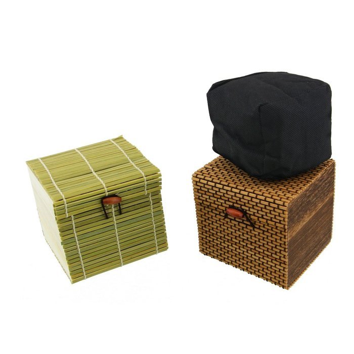 BambooMN Brand - Granulated Bamboo Charcoal Odor Absorber in Decorative 4" Box, Green and Brown 4pc N7