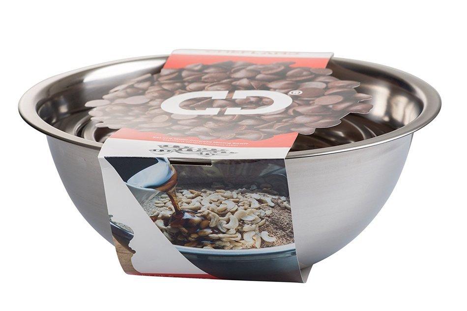 ChefLand Set of 6 Standard Weight Mixing Bowls, Stainless Steel, Mirror Finish, 0.75, 1.5, 3, 4, 5, and 8 Qt.... N8